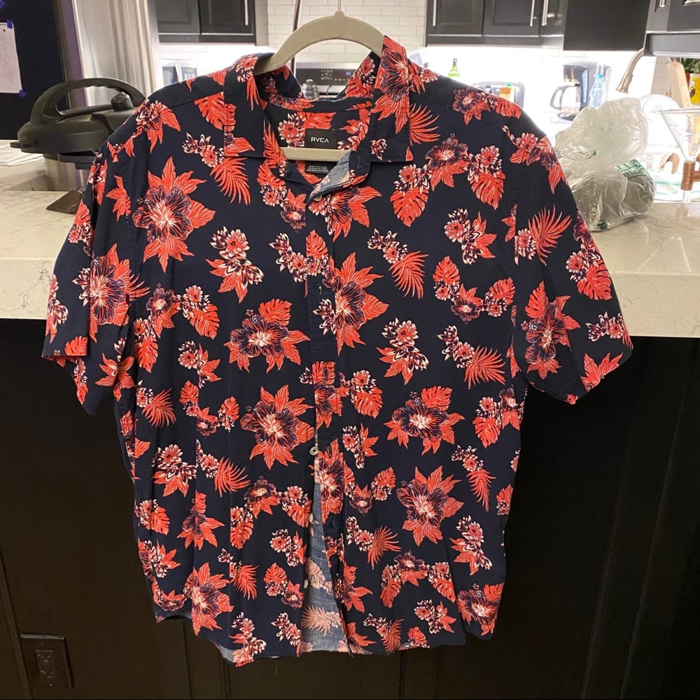 RVCA Hawaiian Print Button-Up